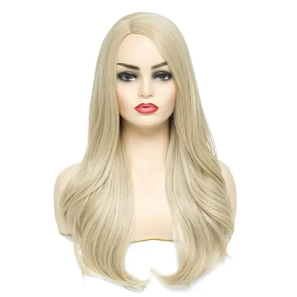 24 Inch Blonde Long Wavy Hair Wigs For Women Side Part Synthetic Natural Looking Hair Wigs For Daily Party Halloween Use