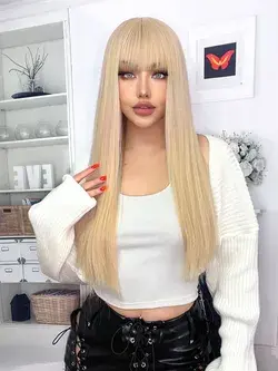 Long Straight Synthetic Wig With Bangs