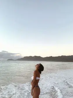 Girl soaking up the sun at the beach