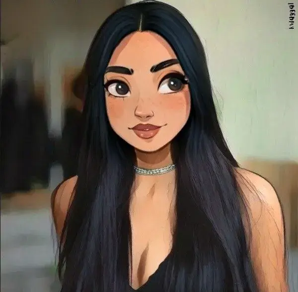 Black-haired cartoon girl wallpaper to use as your new profile picture | matching hair colour