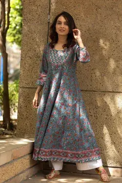 Block Printed Yoked Comet Kurta WSR90