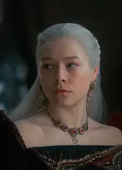 Emma D’arcy as Princess Rhaenyra Targaryen during the family dinner
