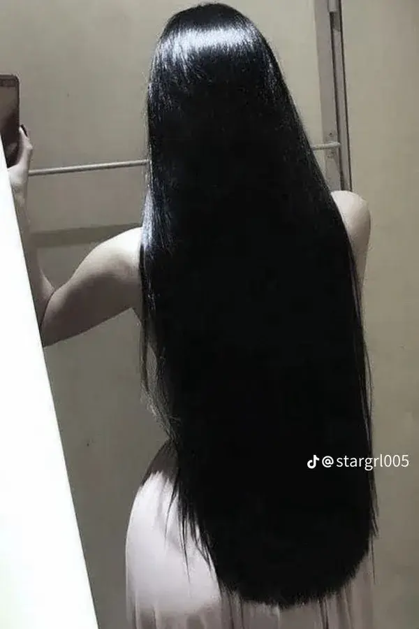 Long black hair