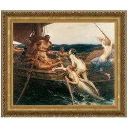 Vault W Artwork Ulysses and the Sirens, 1909 by Herbert James Draper Framed Painting Print Brown/Green 25.25 x 29.25 x 2.0 in | Home Decor | Wayfair Canada