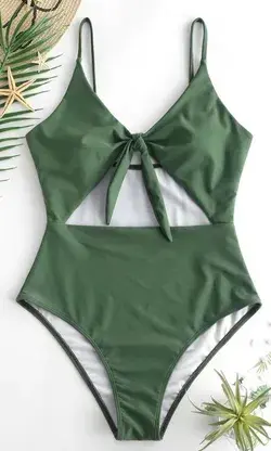 ZAFUL Knot Cut Out Swimsuit