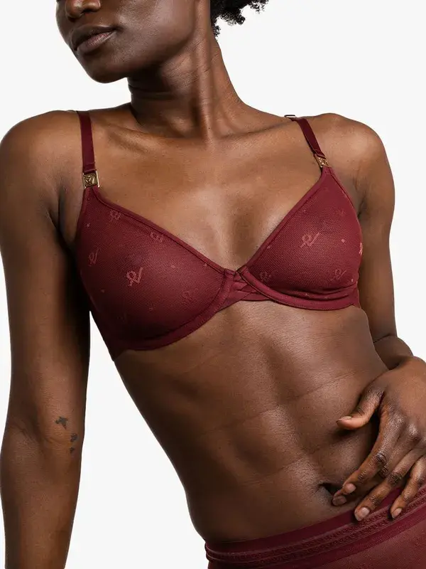 Nudea Logo Mesh Demi-Cup Bra