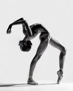 Beautiful Ballerina- Black & White Ballet Dance Photography - Indoor Cambre Poses & Pictures