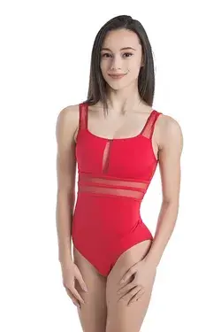 Eurotard 59899 Striped Mesh Tank Leotard - Adult - Peacock / Adult Large