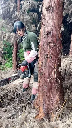 A beautiful and strong girl in a rural life