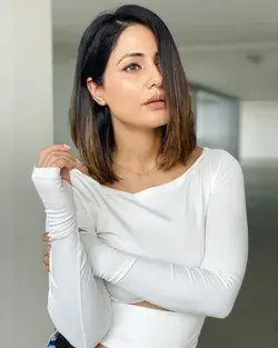 Hina Khan hot white dress Photos