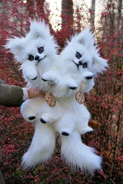 White Direwolf White puppy Realistic toy by MonkeyBusinessToys. Wolf toy, Whimsical Animals