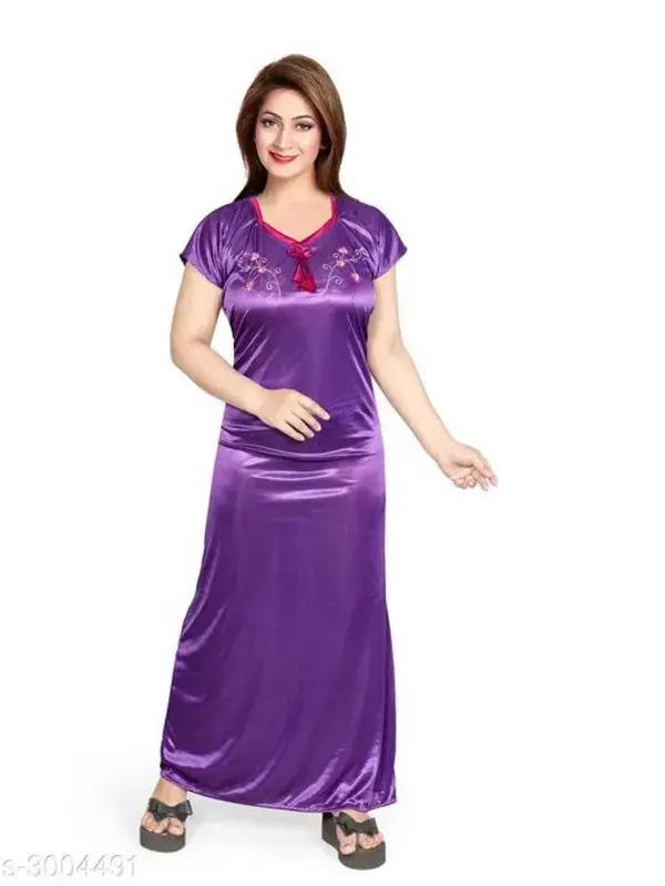 Fancy Comfy Satin Women'S Nightdress Vol 10...