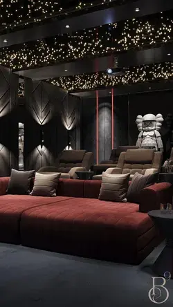 A COMFORTABLE AND LUXURIOUS CINEMA ROOM DESIGN FROM BASE9 STUDIO!