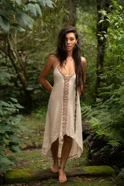 Aluna Boho Dress - White / M/L