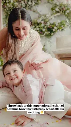 Throwback to this super adorable shot of Mamma Kareena with baby Jeh at #RaLia wedding 😍
