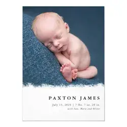 Baby Shower Invitations Simple Brushed Frame Baby Photo Birth Announcement