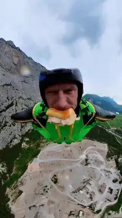 The importance of eating a good breakfast. #wingsuit flying #parachuting