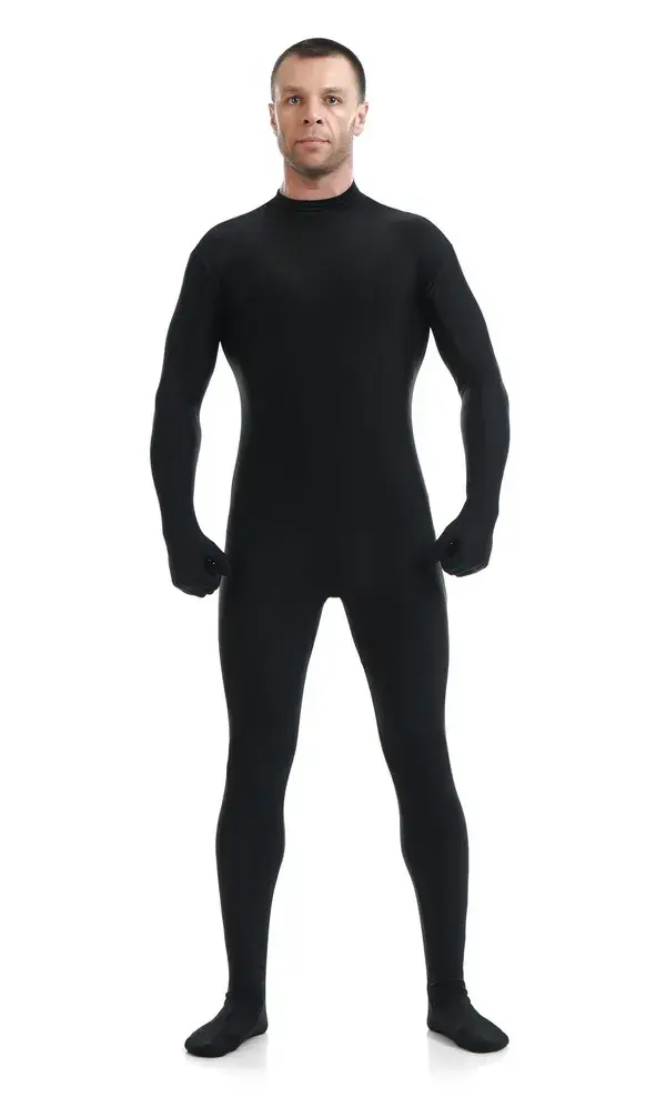 Cm-20 Black Spandex Zentai Full Body Skin Tight Jumpsuit Suit Bodysuit Costume For Women Men Unit...