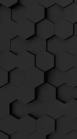 3D Black Hexagons Wallpaper Mural