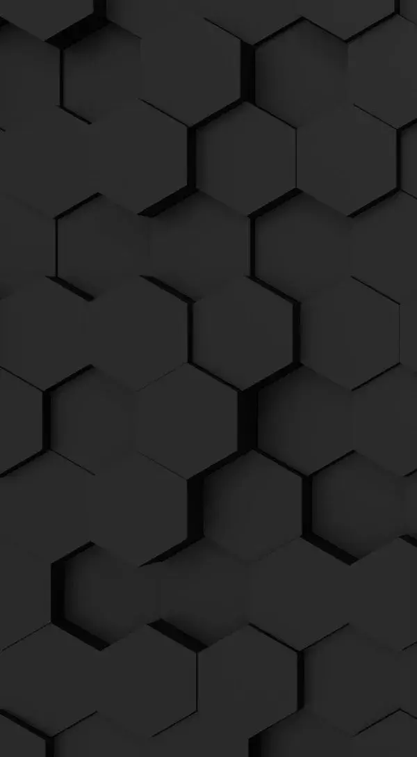 3D Black Hexagons Wallpaper Mural