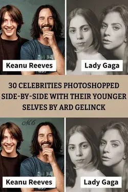 30 Celebrities Photoshopped Side-By-Side With Their Younger Selves By Ard Gelinck