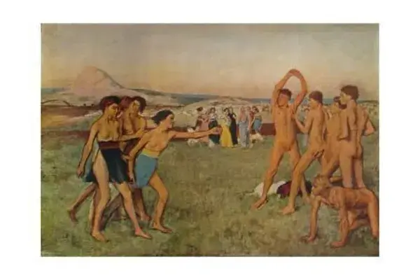 Giclee Print: 'Young Spartans Exercising', c1860, (1932) by Edgar Degas : 24x16in