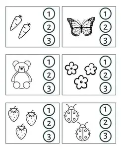 Count and circle the correct number . math worksheet for kindergarten and pre schools