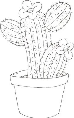 Funny Cactus coloring page for kids