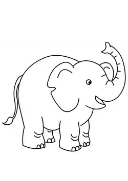 Printable Baby Elephant Coloring Page