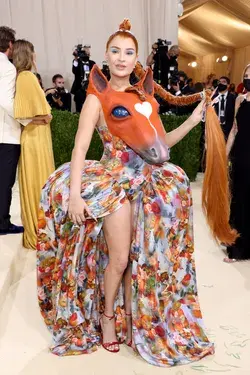 Kim Petras Attends the 2021 Met Gala Wearing Collina Strada