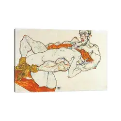 iCanvas "Lovers" by Egon Schiele Canvas Print