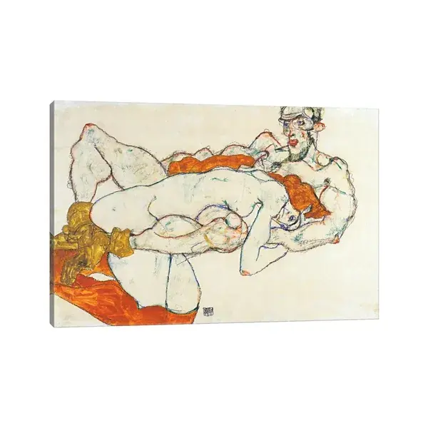 iCanvas "Lovers" by Egon Schiele Canvas Print