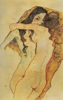 Two Women Embracing by Egon Schiele