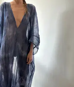 Indigo caftan dress