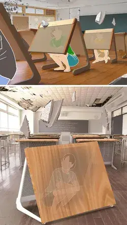 A school-desk that turns into a safety shelter during an earthquake | Yanko Design