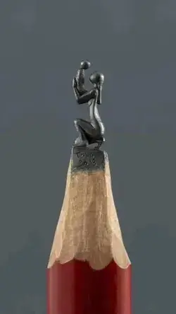 Micro art on tip of pencil