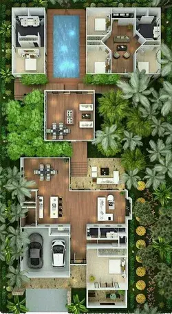 Floor Plan of modern house, farm house