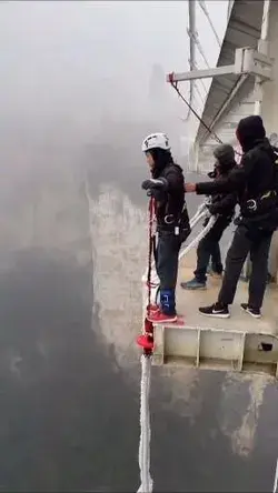 Insane bungee jump in Zhangjiajie, #china. How much would you need paying to try it? 😂