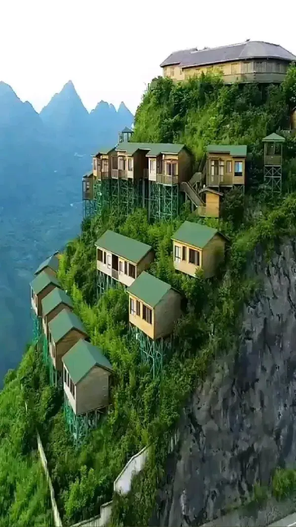 30 villas on a cliff in Guizhou China 🇨🇳  National Geographic