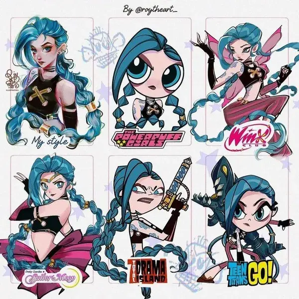 Have you ever wondered what Jinx would look like in other cartoon universes?