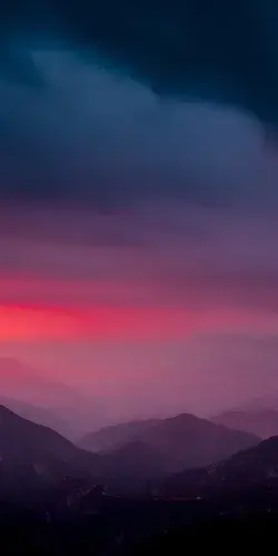 Horizon, sunset, mountains, dark Wallpaper