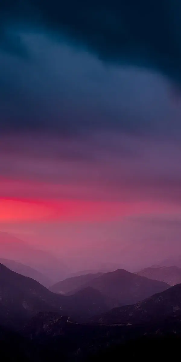 Horizon, sunset, mountains, dark Wallpaper