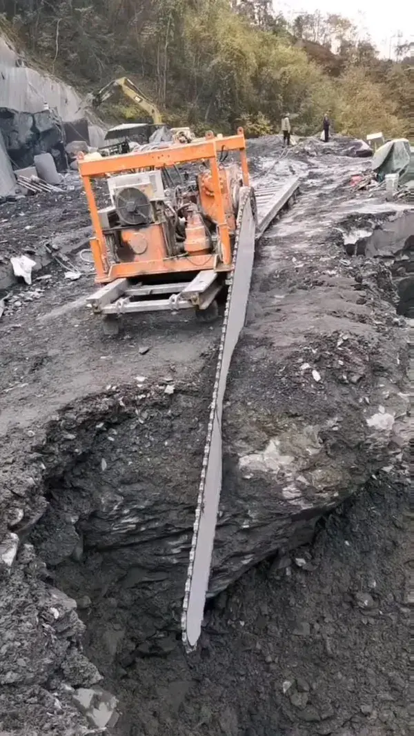 Cutting of stone rock