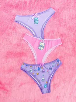 3pack Cartoon Bear Panty Set