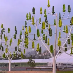 Estos “árboles” son en realidad turbinas de viento