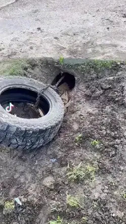 Cleaning the drain after the flood