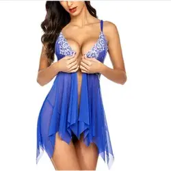 Boutique Intimates & Sleepwear | Women Lace Lingerie Front Closure Babydoll V Neck | Color: Blue/Green | Size: Various