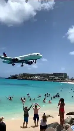 This airport is right next to the beach! ✈️🌊 Follow for more