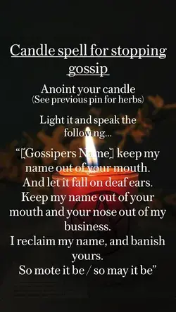 Candle spell for stopping gossip