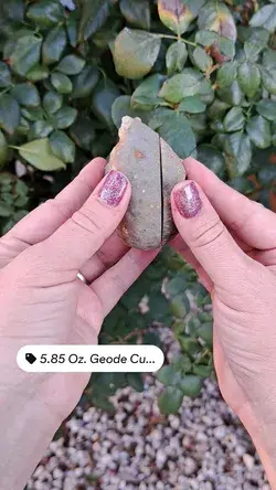 5.85 oz. Geode cut in half. Geode pair.  Polished Geode with Quartz points.